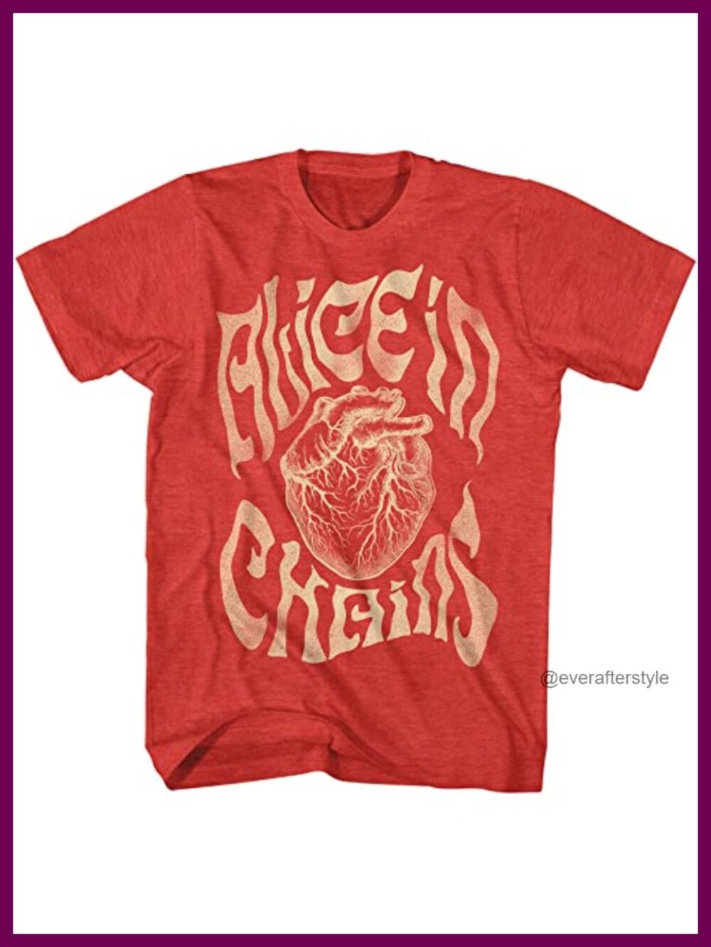 Alice in Chains Heart Graphic T-Shirt 100% Cotton Unisex Crewneck Grunge Band